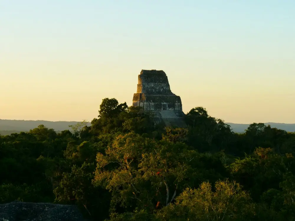 Tikal Gipfel Maya Tempel Guatemala Nationalpark Dschungel Aussicht