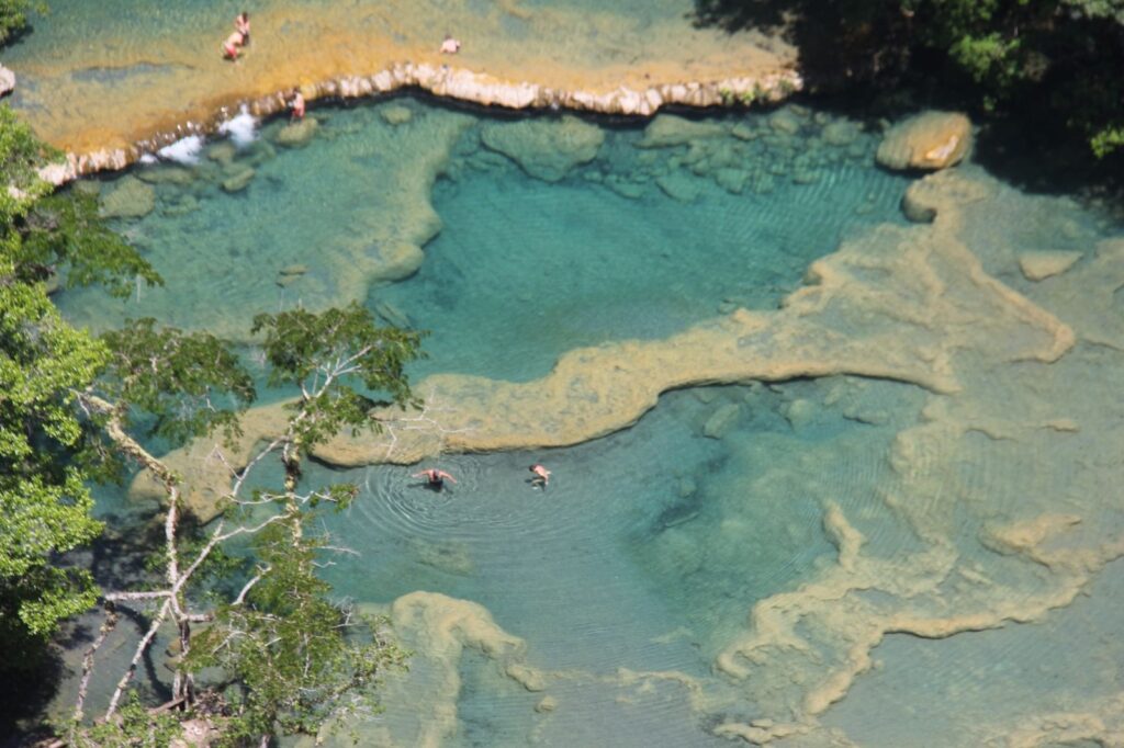 cahabon river selva guatemala aerial view