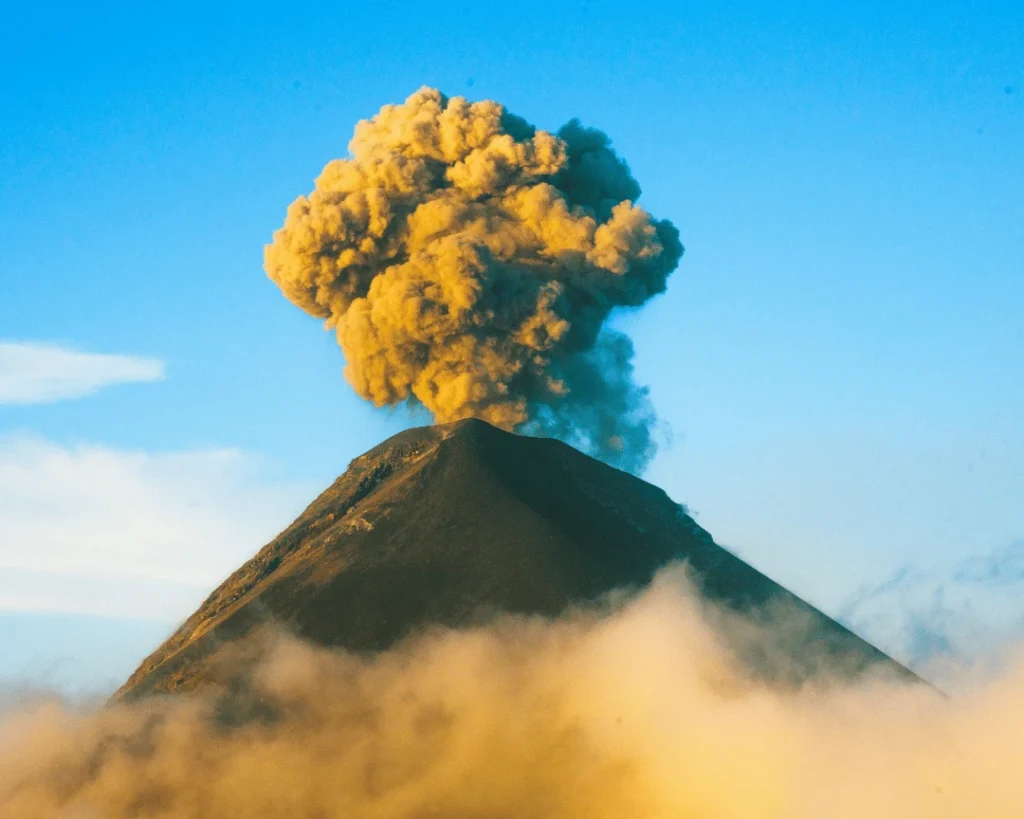 Santiaguito Volcano seeking intense nature experience without venturing hazardous areas